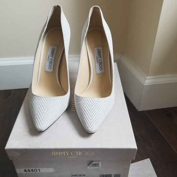 SOLD!Jimmy Choo Romy Embossed leather heels 38 - Picture 2 of 8